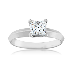 Canadian Rocks 3/4 ct. tw. Princess Cut Diamond Solitaire Engagement Ring in 14K White Gold - RIDSHZK4370PR