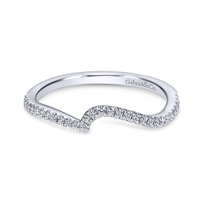 Gabriel & Co. 1/6 ct. tw. Diamond Pave 'Wave' Wedding Ring Enhancer in 14K White Gold - WB6974W44JJ-6.5