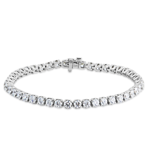 10 ct. tw. Round Brilliant Diamond Luxury Line Bracelet in 14K White Gold - B190WB8