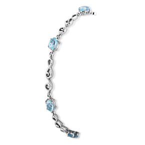 Blue Topaz Treble Clef Bracelet in Sterling Silver - KTB747BT