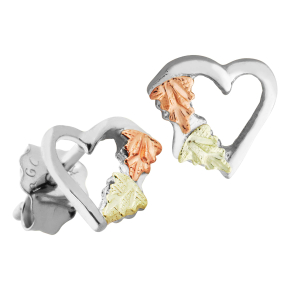 Black Hills Gold Ladies' Small Heart Earrings in Sterling Silver - MR3553
