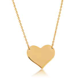 Engravable 18" Heart Necklace in 10K Yellow Gold - 10KHRT33-18