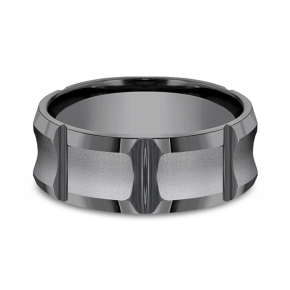 Benchmark Men's 8.0mm Wedding Band with Beveled Center Cuts in Tantalum - CF68479TA10