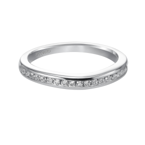 ArtCarved Contemporary 1/5 ct. tw. Round Diamond Wedding Band in 14K White Gold- 31-VZ385DRS-L