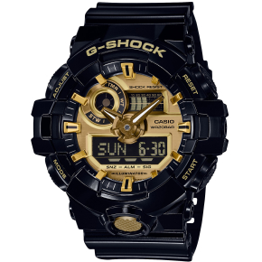 G-Shock Men's Super Illuminator Gloss Black and Gold Watch - GA-710GB-1ACR