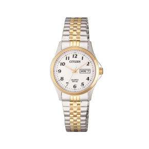 Citizen Ladies' Two-Tone Stainless Steel Analog Watch with Day/Date Function and White Dial - EQ2004-95A