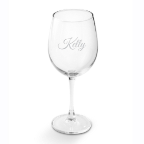Personalized 19oz. White Wine Glasses Script -GC408