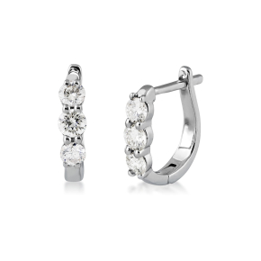 1/2 ct. tw. Diamond Hoop Earrings in 10K White Gold - E200097W