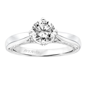 Artcarved Vintage .07 ct. tw. Filigree Style Diamond Semi-Mount Engagement Ring in 14K White Gold - 31-V759ERW-E.00-14KW