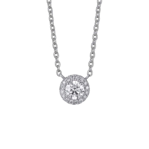 Lightbox Lab-Grown Diamond 1/2ct. tw. Halo Pendant in 10KT White Gold - PD102004