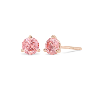 Lightbox Lab-Grown Diamond 2ct. tw. Round Pink Solitaire Earrings in 10KT Rose Gold - ER104398
