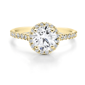Forevermark Black Label 7/8 ct. tw. Round Diamond Halo engagement ring in 18K yellow gold - FMR00005/50BLRB-18KY