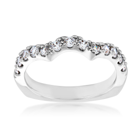 Valina 1/2 ct. tw. Round Prong Set Curved Diamond Wedding Band in 14K White Gold - R9303BW@ALLOY