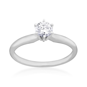 1/2 ct. tw. A Quality Round Diamond Solitaire Engagement Ring in 14K White Gold - WHS1450DN - 10702385 