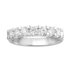 Adamante 3/4 ct. tw. Round Brilliant Prong-Set Lab-Grown Diamond Anniversary Ring in 14K White Gold - LG-ARA3999HS214W
