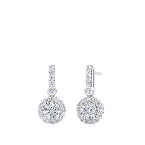 Adamante 1-1/3 ct. tw. Lab-Grown Diamond Halo Drop Earrings in 10K White Gold - LGAEF5998HS2J14W-135