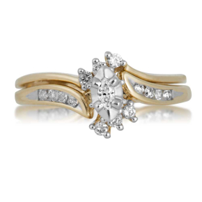 Timeless Collection 1/4 ct. tw.  Marquise Diamond Wedding Set in 10K Yellow Gold - MW10452MQD007