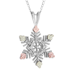 Black Hills Gold Ladies' Snowflake Pendant in Sterling Silver - MR20085