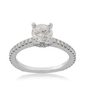 Designed With Love 3/8 ct. tw. Diamond Semi-Mount Engagement Ring with Pave Band in 14K White Gold -RE3RDH1HZA8W4