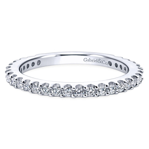 Gabriel & Co. 3/8 ct. tw. Diamond Wedding Band with Scalloped Setting in 14K White Gold - WB4124W44JJ