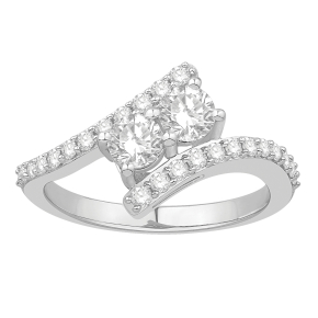 2Beloved 1 ct. tw. Round Brilliant Diamond Anniversary Ring in 14K White Gold -YJY0175-LY14W070