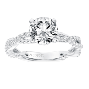 Artcarved Contemporary 1/5 ct. tw. Diamond Semi-Mount Engagement Ring with Twisted Band in 14K White Gold - 31-V697CRW-E.00-14KW