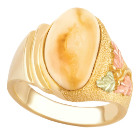 Ladies' Elk Ivory Black Hills Gold Ring in 10K Yellow Gold - I1758 Mystic