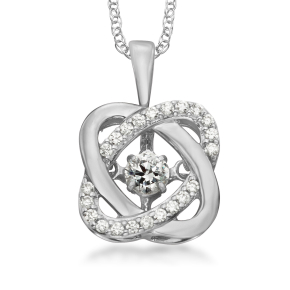1/4 ct. tw. Round Twinkling Diamond Knot Pendant in 10K White Gold - PD01779W1W-RD-10W