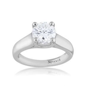 Noventa 2 ct. tw. Round Diamond Solitaire Engagement Ring in 14K White Gold - WHSDIL90-200 