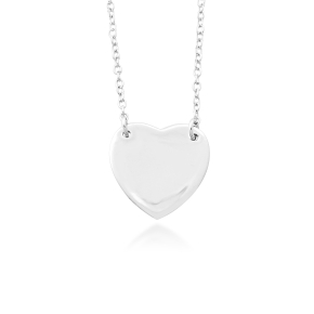 Engravable Heart-Shaped Necklace in Sterling Silver