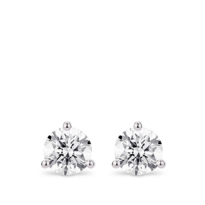 Lightbox 2 ct. tw. Lab-Grown Diamond Round Solitaire Earrings in 14K White Gold - LGER108628