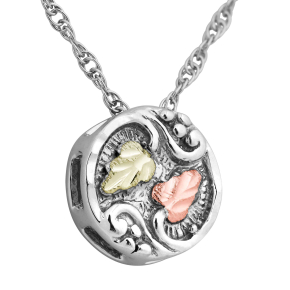 Black Hills Gold Ladies' Circle Pendant with Filigree Details in Sterling Silver - MR2798