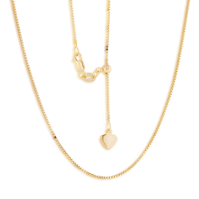Adjustable Box Chain in 10K Yellow Gold - 015ABOX-22