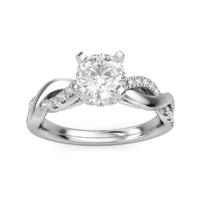 Designed With Love 1/5 ct. tw. Diamond Semi-Mount with Twist Band in 14K White Gold - RE5RDH1GZA8W4-14KW
