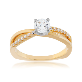 Valina 1/8 ct. tw. Diamond Twist Band Semi-Mount Engagement Ring in 14K Yellow Gold - RQ9366Y