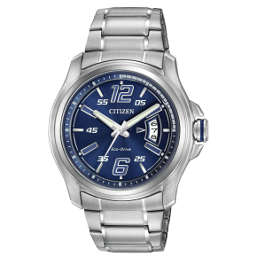 Citizen HTM -  High Tech Machine Men's Blue Dial Watch with Date Feature in Stainless Steel - AW1350-83M