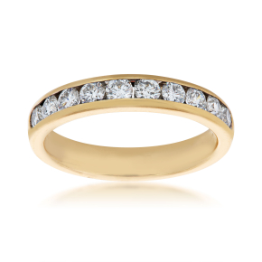 3/4 ct. tw. Round Channel Set Diamond Anniversary Band in 14K Yellow Gold - MRA0893A66Y-14Y