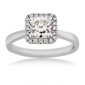 Canadian Rocks 1/2 ct. tw. Ideal Square Cut Diamond Halo Engagement Ring in 14K White Gold - RID40XP-14KW