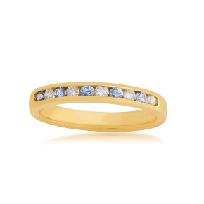Genuine Sapphire & 1/5 ct. tw. Diamond Stackable Ring in 10K Yellow Gold - 020W3542YXS-Y