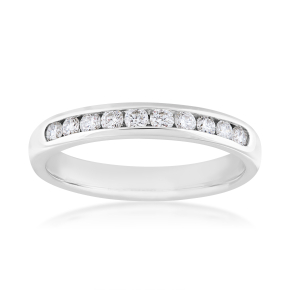 1/3 CT. TW. Round Diamond Channel Set Anniversary Ring in 14K White Gold - RD100-.33W - 13574785
