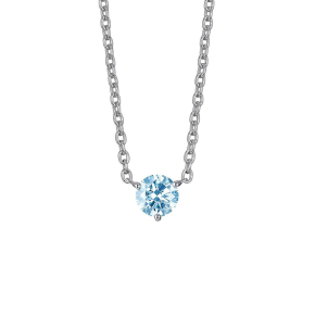 Lightbox Lab-Grown Diamond 1/2ct. Round Blue Solitaire Pendant in 10KT White Gold - PD104152