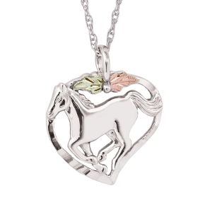Black Hills Gold Ladies' Running Horse Pendant in Sterling Silver - MR2817 