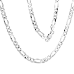 20" Figaro Chain in Sterling Silver - AGRFIG120-20