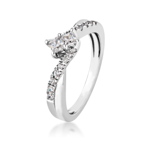 2BeLoved 1/2 ct. tw. 2-Stone Princess Cut Diamond Anniversary Ring in 14K White Gold - DXE4824-C-RI-14KW