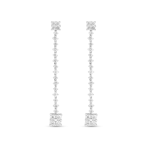 1-1/2 ct. tw. Diamond Square Cluster Dangle Earrings in 14K White Gold