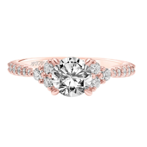 Artcarved Classic 1/2 ct. tw. Diamond Semi-Mount Engagement Ring in 14K Pink Gold - 31-V743CRRR-E.00-14P