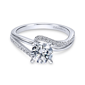 Gabriel & Co. 1/5 ct. tw. Diamond Wrap-Around Semi-Mount Engagement Ring in 14K White Gold - ER6974W44JJ