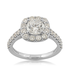 Gabriel & Co. 9/10 ct. tw. Semi-Mount Halo Engagement Ring in 14K White Gold - ER7480W44JJ