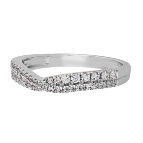 Perfect Match 1/3 ct. tw. Round Diamond Stackable Anniversary Ring in 14K White Gold - R200414W6.5