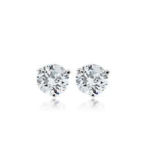 5/8 ct. tw. Round Brilliant Diamond Stud Earrings with Martini Setting in 14K White Gold 